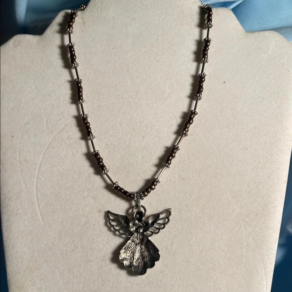 Silver Angel Pendant Necklace